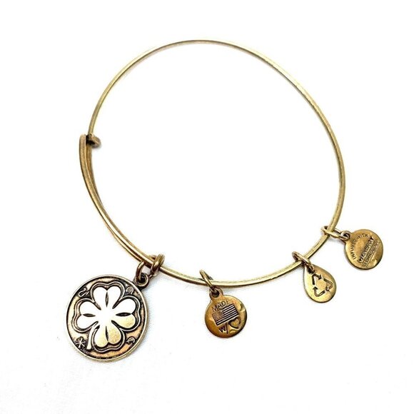 Alex and Ani Four Leaf Clover Charm Bracelet - Expands 2"- 3.5" - Picture 1 of 2